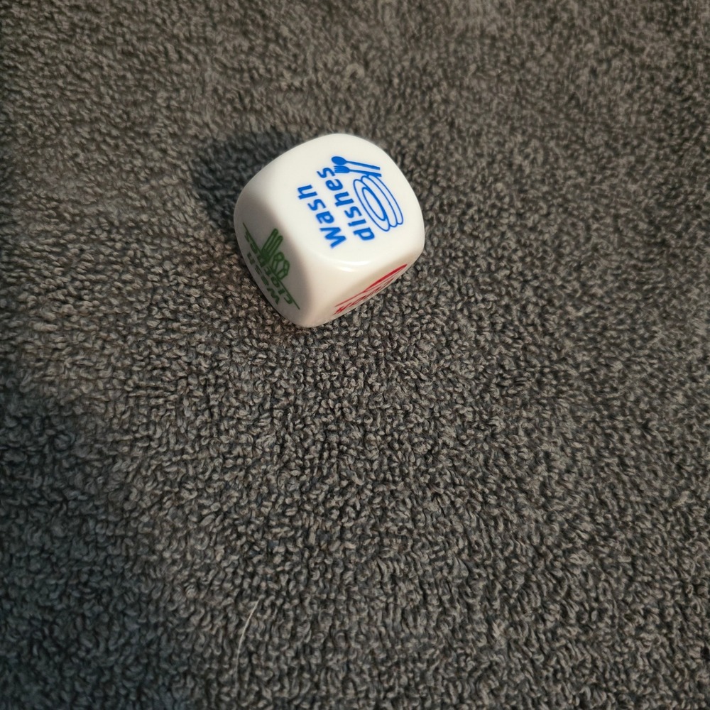 Novelty Small Chore Die Unisex White Fun Task Decision Maker Gag Gift - Picture 3 of 5